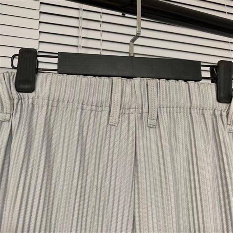 mens pants Solid Color Pleated PLISSE Sweatpants Men Women Joggers Drawstring HOMME Trousers Sweat