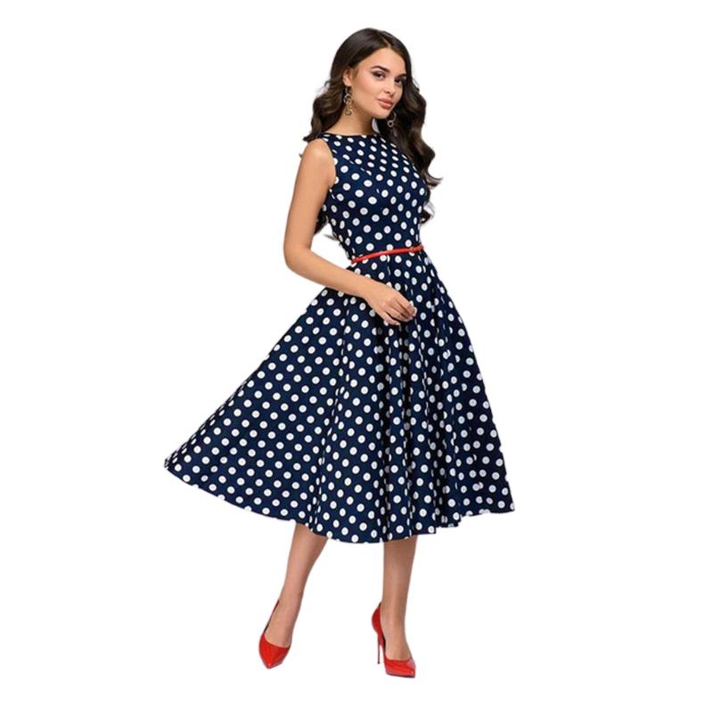 Casual Dresses 2021 Summer Women' Retro Sleeveless Big Swing Temperament Polka Dot Dress, Blue
Casual Dresses 2021 Summer Women' Retro Sleeveless Big Swing Temperament Polka Dot Dress, Blue