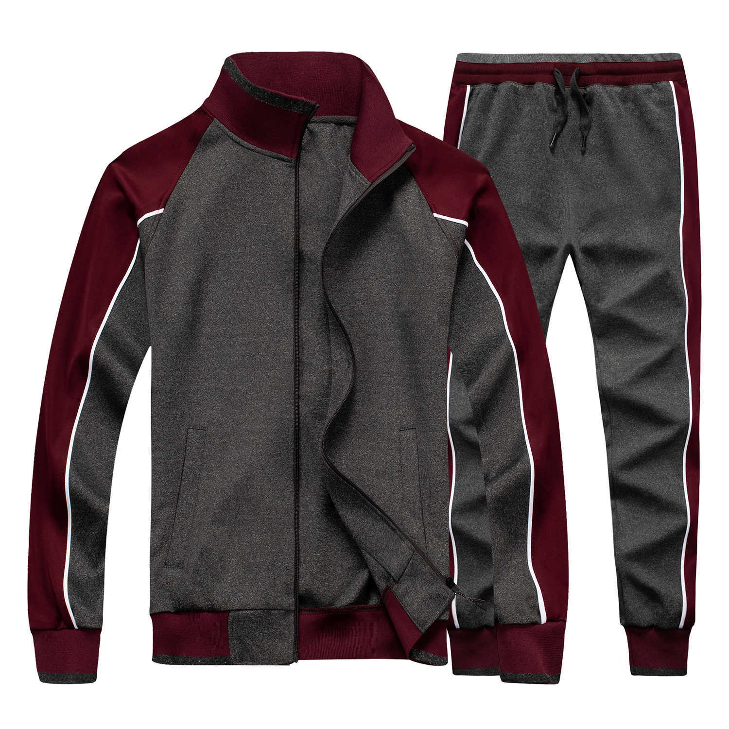 Men's Sportswear Casual Spring Tracksuit Men Two Pieces Sets Stand Collar Jackets Sweatshirt Pants Joggers Track Suit Running 210603, Tz49 darkgrey
Men's Sportswear Casual Spring Tracksuit Men Two Pieces Sets Stand Collar Jackets Sweatshirt Pants Joggers Track Suit Running 210603, Tz49 darkgrey