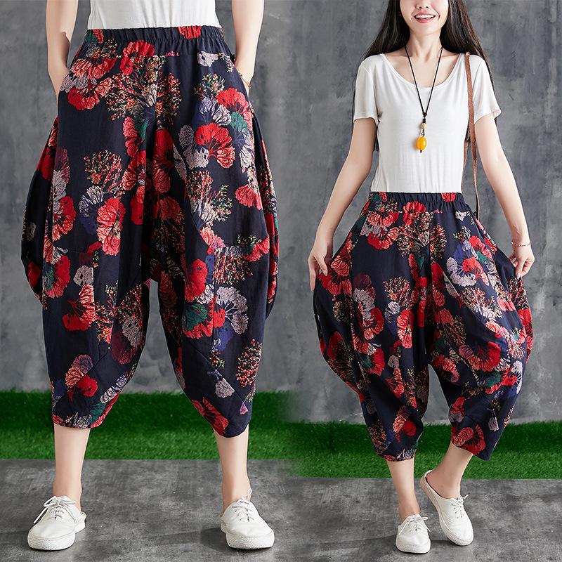 Women's Pants & Capris Cotton Linen Printed Elastic Waist Capri Loose 2021 Large Drop Crotch Harlan, Black;white
Women's Pants & Capris Cotton Linen Printed Elastic Waist Capri Loose 2021 Large Drop Crotch Harlan, Black;white