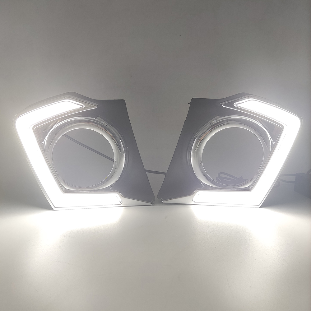 2Pcs For Mitsubishi Triton L200 2015 2016 2017 2018 Car LED Daytime Running Light DRL Lamp Dimming Function Fog lamp