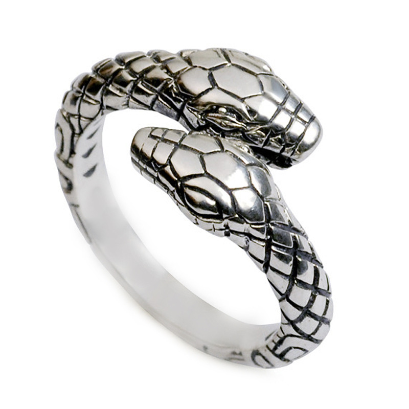 Vintage Men Women's Opening Resizable Double Head Snake Rings 925 Silver Punk Hip Hop Jewelry Rap Rock Culture Animals Shape Ring
Vintage Men Women's Opening Resizable Double Head Snake Rings 925 Silver Punk Hip Hop Jewelry Rap Rock Culture Animals Shape Ring