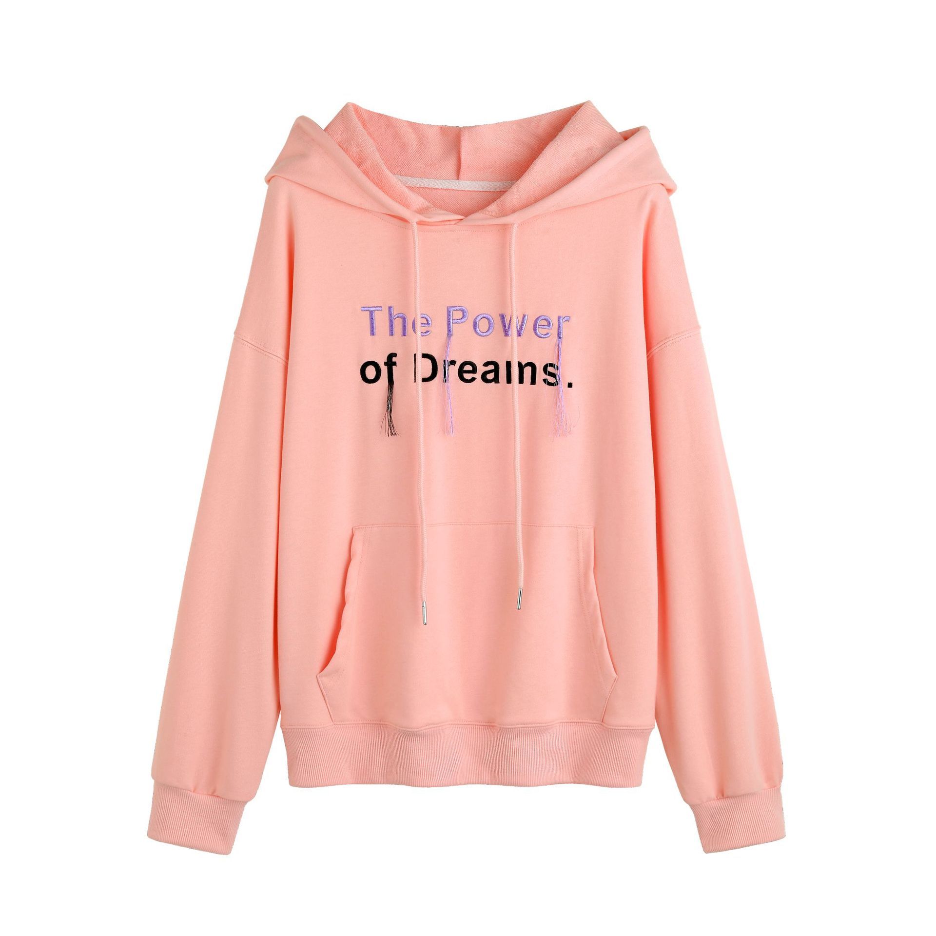 Paris Girl Sweatshirt Women Loose Korean Version Spring Autumn Cotton Tassel Embroidered Hooded Pullovers Hoodie 210524, White 
Paris Girl Sweatshirt Women Loose Korean Version Spring Autumn Cotton Tassel Embroidered Hooded Pullovers Hoodie 210524, White