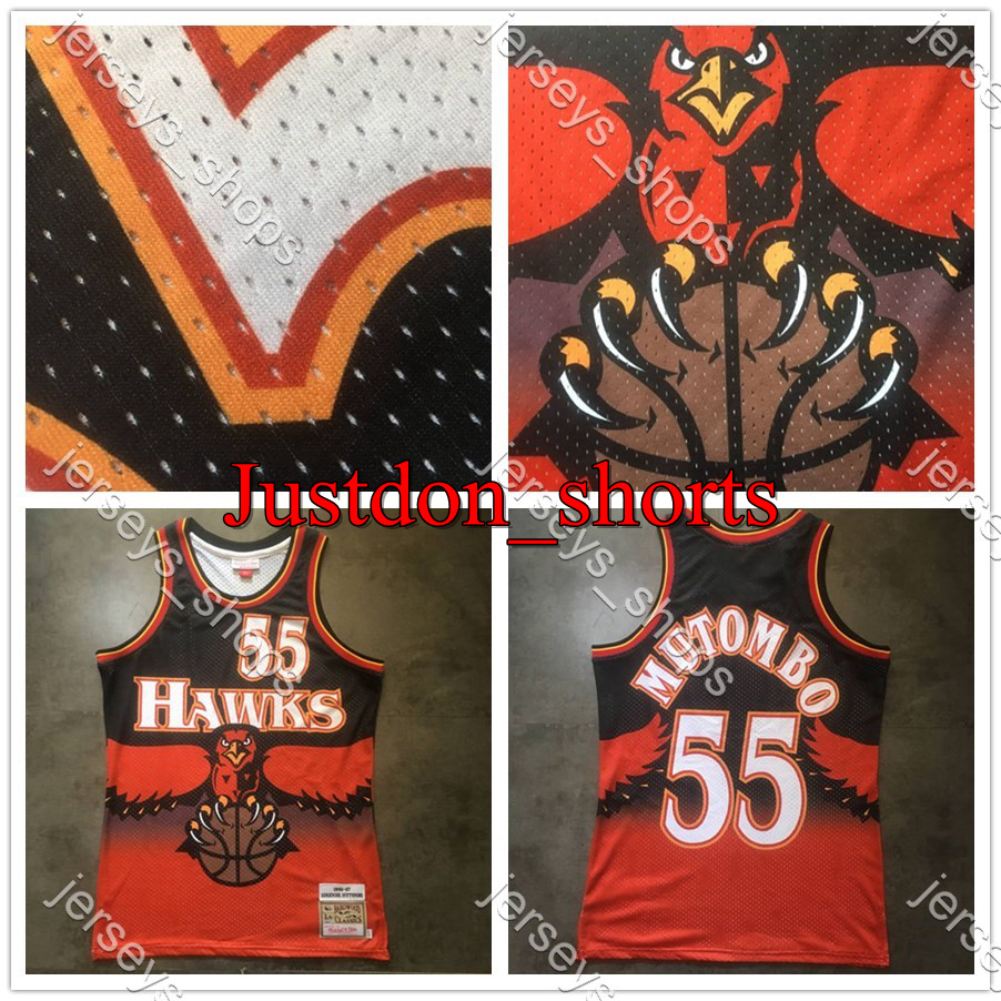 Throwback Atlanta Hawks Jerseys Red Dikembe Mutombo 55 Mitchell & Ness 1996/97 Stitched Hardwoods Classics Shirts Camisetas, Black;red
Throwback Atlanta Hawks Jerseys Red Dikembe Mutombo 55 Mitchell & Ness 1996/97 Stitched Hardwoods Classics Shirts Camisetas, Black;red