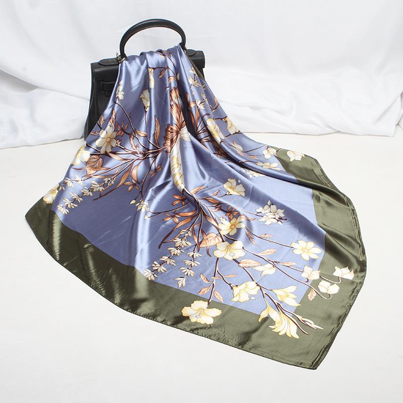 Scarves POBING Square Scarf Women Flowers Print SIlk Foulard Satin Hijab Bandana Lady Neckerchief Femme Tie Band Head 90cm*90cm
Scarves POBING Square Scarf Women Flowers Print SIlk Foulard Satin Hijab Bandana Lady Neckerchief Femme Tie Band Head 90cm*90cm