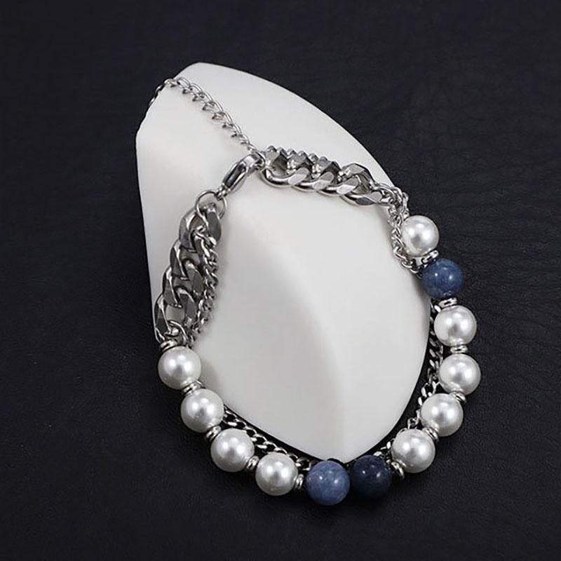 Link, Chain Women Stainless Steel Bracelet Adjustable Double Layer White Pearl Braclet Men Hip Hop Rock Jewelry Wristband Gift Pulsera, Black
Link, Chain Women Stainless Steel Bracelet Adjustable Double Layer White Pearl Braclet Men Hip Hop Rock Jewelry Wristband Gift Pulsera, Black