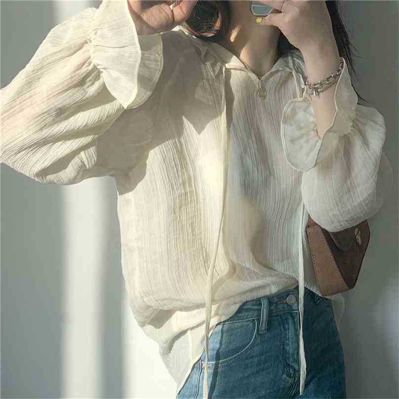 Apricot Vintage Chiffon Pullovers Girls Loose Sunscreen High Waist Casual Blouses All Match Fashion Shirts 210525, Photo color
Apricot Vintage Chiffon Pullovers Girls Loose Sunscreen High Waist Casual Blouses All Match Fashion Shirts 210525, Photo color