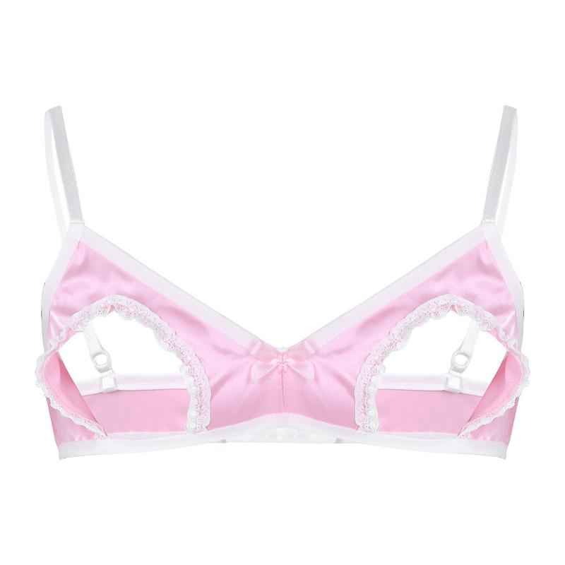 Mens Sissy Lingerie Sexy Open Cup Lace Bra Soft Smooth Satin Spaghetti Straps Hollow Out Nipples Wire-free No Padded Tops Bras, Black
Mens Sissy Lingerie Sexy Open Cup Lace Bra Soft Smooth Satin Spaghetti Straps Hollow Out Nipples Wire-free No Padded Tops Bras, Black