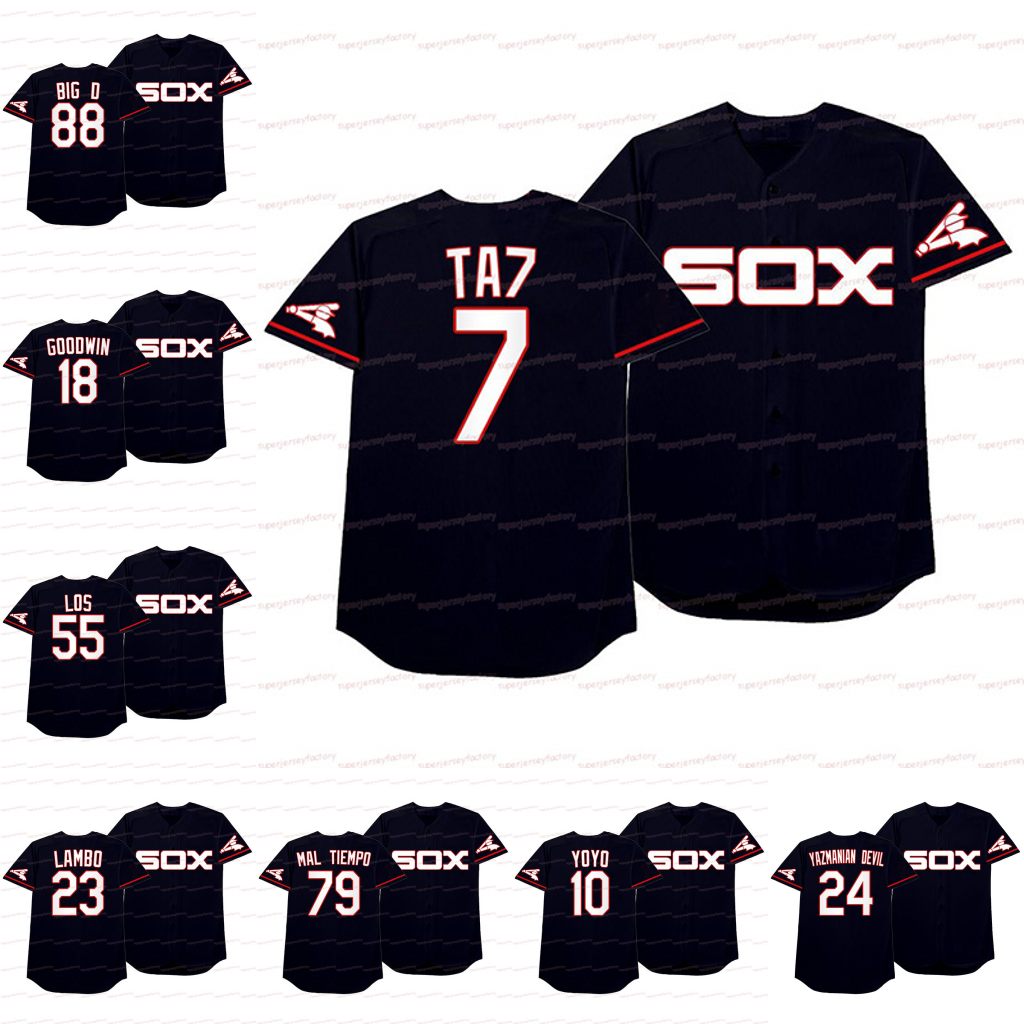 7 Tim Anderson TA7 White Sox 2021 Players Weekend Jersey 10 Yoan Moncada Yoyo 79 Jose Abreu Mal Tiempo 88 Luis Robert Big D 24 Yasmani Grand, Blue;black
7 Tim Anderson TA7 White Sox 2021 Players Weekend Jersey 10 Yoan Moncada Yoyo 79 Jose Abreu Mal Tiempo 88 Luis Robert Big D 24 Yasmani Grand, Blue;black