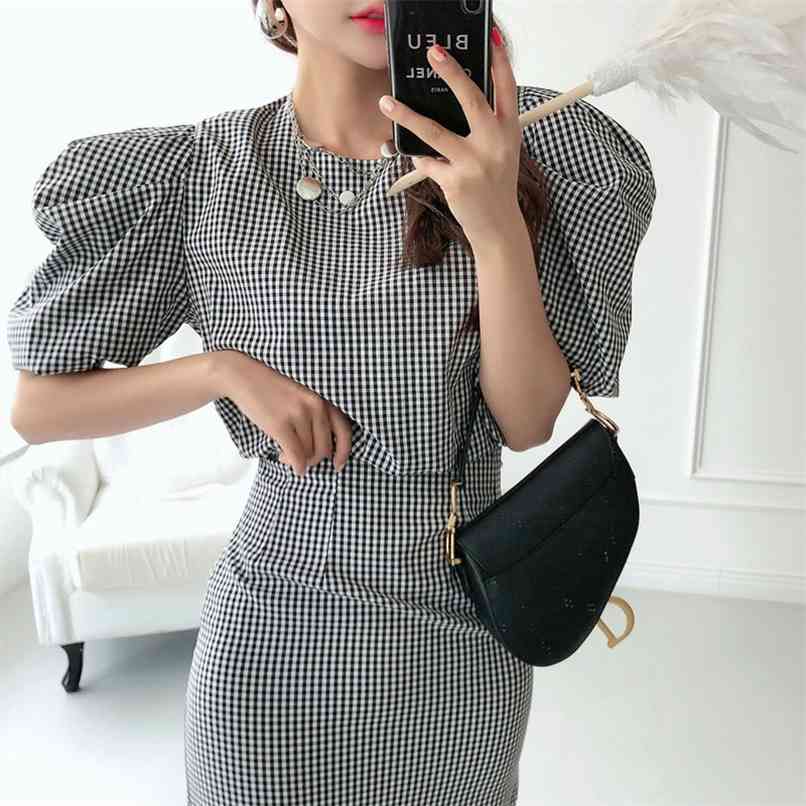 orean Chic Houndstooth Temperament Two piece Skirt Sets Puff sleeve Short Tops Bodycon Mermaid Suits Female Summer Outfits 210602, Blue
orean Chic Houndstooth Temperament Two piece Skirt Sets Puff sleeve Short Tops Bodycon Mermaid Suits Female Summer Outfits 210602, Blue