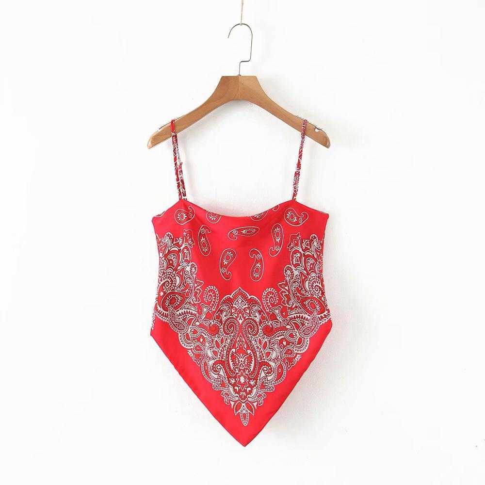 Women vintage paisley print spaghetti strap sexy chic camis tank ladies summer backless bowknot sling tops LS3866 210625