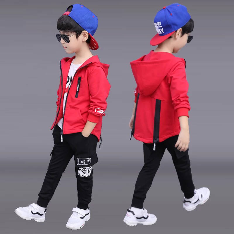 Spring & Autumn Polyester Boy Sets 2021 Korean Version Movement Fashion Two-Piece Handsome Hooded Casual Children's Clothing, White
Spring & Autumn Polyester Boy Sets 2021 Korean Version Movement Fashion Two-Piece Handsome Hooded Casual Children's Clothing, White