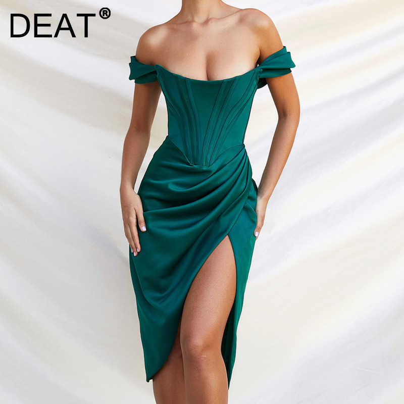 DEAT Women Straplee Asymmetrical Pleated Dress Arrivals Lady Sexy Backless Temperament Fashion Spring Summer 11D1103 210709, White
DEAT Women Straplee Asymmetrical Pleated Dress Arrivals Lady Sexy Backless Temperament Fashion Spring Summer 11D1103 210709, White