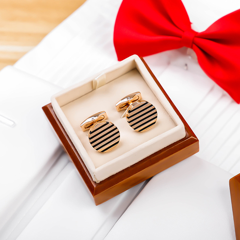 Business Gifts Rose Gold Cuff Links Enamel Cufflinks Men039s suit luxury cufflink wifh gift box