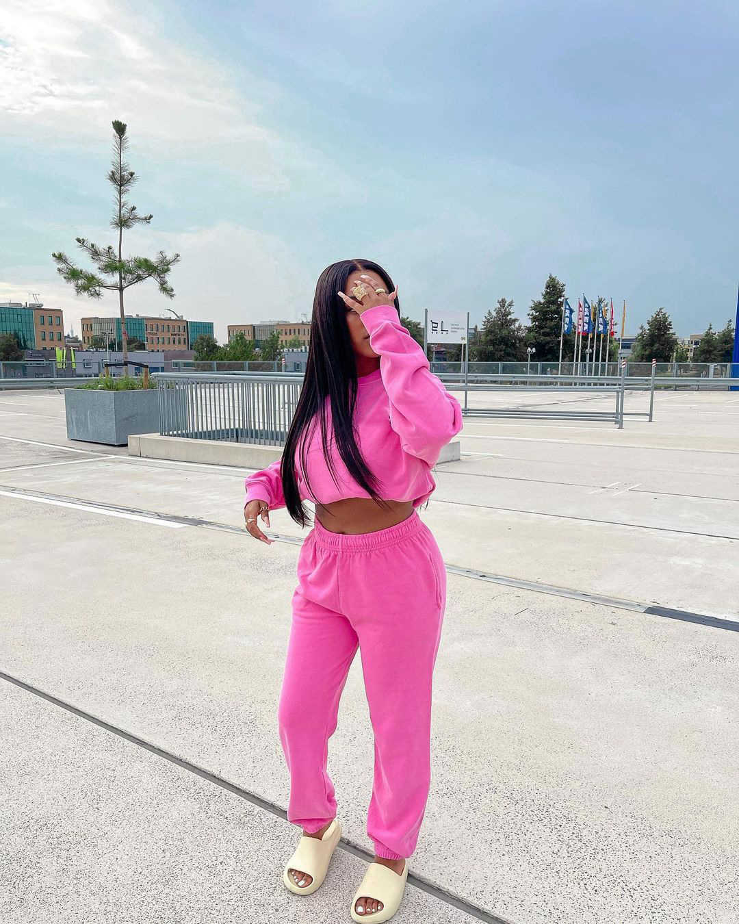 Designers Women Clothes 2023 sweater fabric casual loose sweater set Two Piece Pants