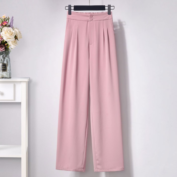 Women Pant Suits Summer Sweet Pink Flowers Print Chiffon Bow Tie Shirt Top + High Waist Long Trousers Female 2 Piece Set 210519