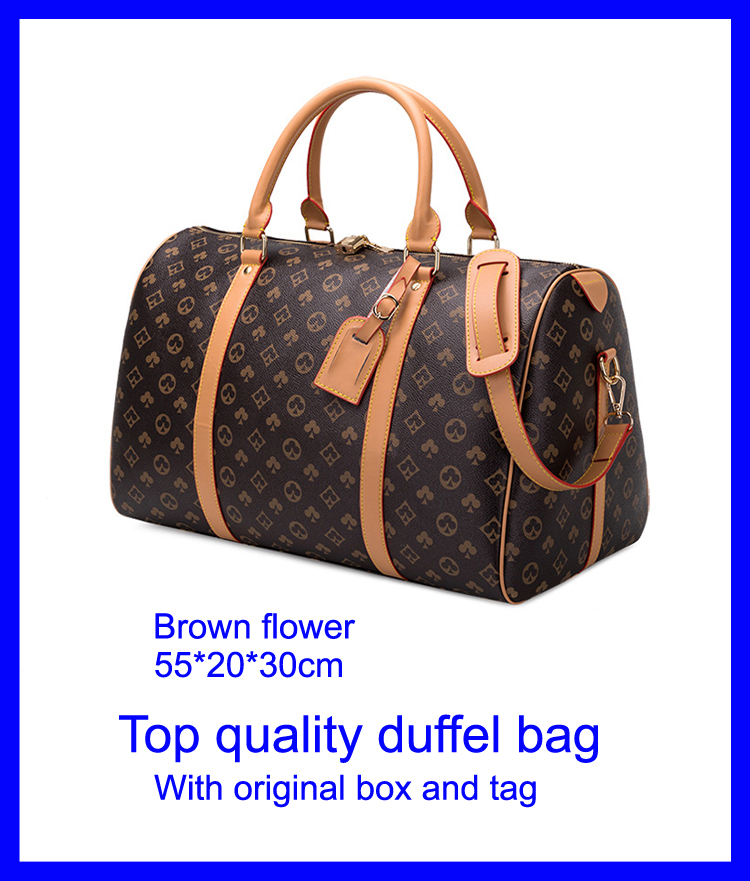 Top Fashion Designer Mens Duffel Bags 5A+ quality women travel luggage duffle bag brown flower handbag large capacity sport SIZE 55CM with Orange box, 1:1 with original box
Top Fashion Designer Mens Duffel Bags 5A+ quality women travel luggage duffle bag brown flower handbag large capacity sport SIZE 55CM with Orange box, 1:1 with original box