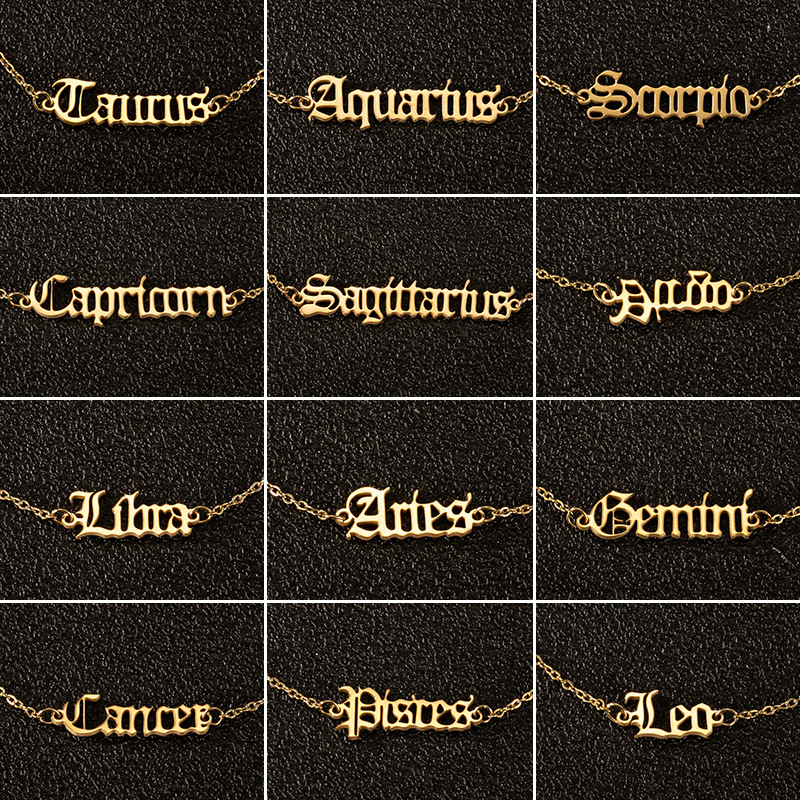 Zodiac Sign Punk Charm Anklets 12 Constellation Classic Letter Ankle Bracelet Stainless Steel Jewelry Women Gift
Zodiac Sign Punk Charm Anklets 12 Constellation Classic Letter Ankle Bracelet Stainless Steel Jewelry Women Gift