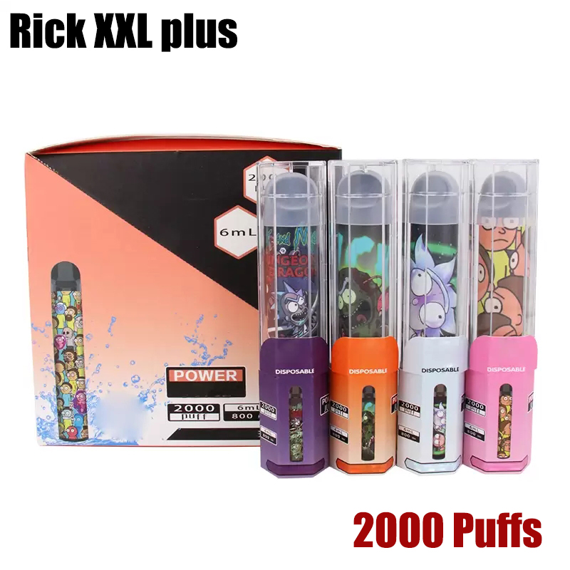 Rick XXL plus Disposable E cigarette Vape pen R&M 2000Puffs Power Devices 800mAh battery 6ml Pre-filled Pods Cartridges Vapor kit
Rick XXL plus Disposable E cigarette Vape pen R&M 2000Puffs Power Devices 800mAh battery 6ml Pre-filled Pods Cartridges Vapor kit