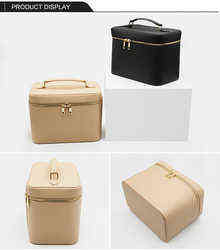 NXY cosmetic bags saffiano PU leather travel case beauty grainy makeup cases bag 220118