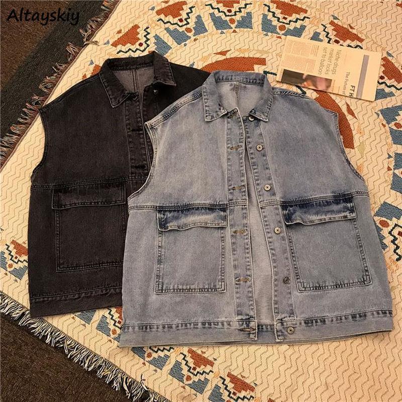 Vests Waistcoats Women Solid Baggy Front Pockets Basic Korean Style Trendy Outwear All-match Denim Casual Elegant Female Women, Blue
Vests Waistcoats Women Solid Baggy Front Pockets Basic Korean Style Trendy Outwear All-match Denim Casual Elegant Female Women, Blue