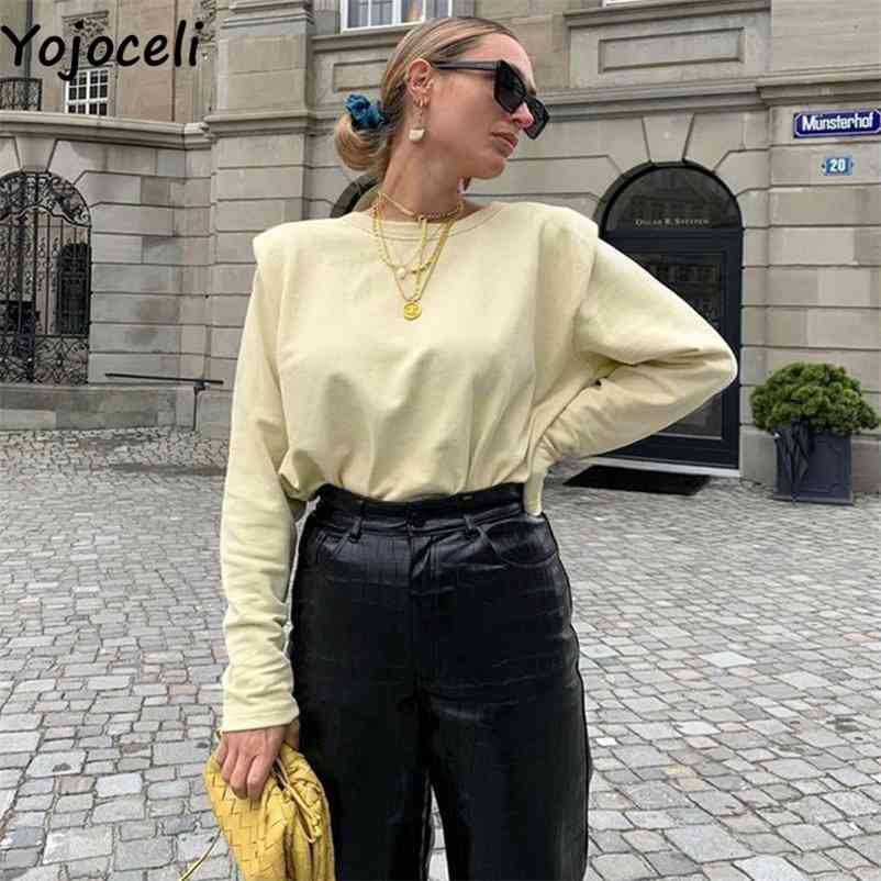 Yojoceli Autumn warm casual women sweatshirt Winter basic fashion tracksuit female Chic elegant short sweatshirts 210609