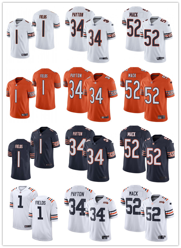 Mens Womens Youth ChicagoBears52 Khalil Mack 34 Walter Payton 1 Justin Fields White orange navy Custom Football Jerseys, Black;red
Mens Womens Youth ChicagoBears52 Khalil Mack 34 Walter Payton 1 Justin Fields White orange navy Custom Football Jerseys, Black;red