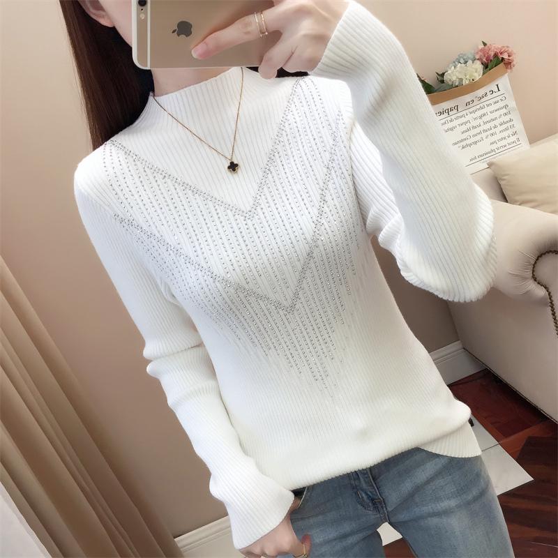 Women's Sweaters Winter 2021 Thick Ladies Sweater Long-sleeved Knitted Top One, White;black
Women's Sweaters Winter 2021 Thick Ladies Sweater Long-sleeved Knitted Top One, White;black