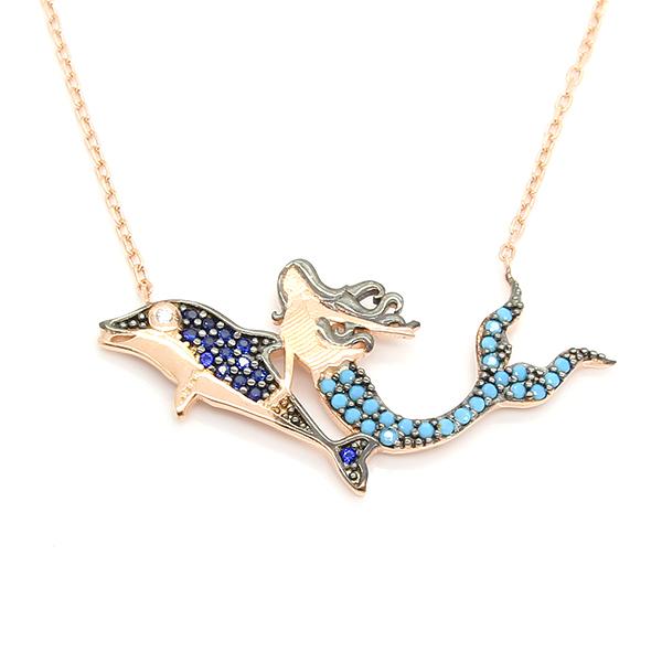Chains 925 Silver Gift Dolphin Mermaid Stylish Necklace Animal Present Accessory Trendy For Women Turkish Jewelry
Chains 925 Silver Gift Dolphin Mermaid Stylish Necklace Animal Present Accessory Trendy For Women Turkish Jewelry