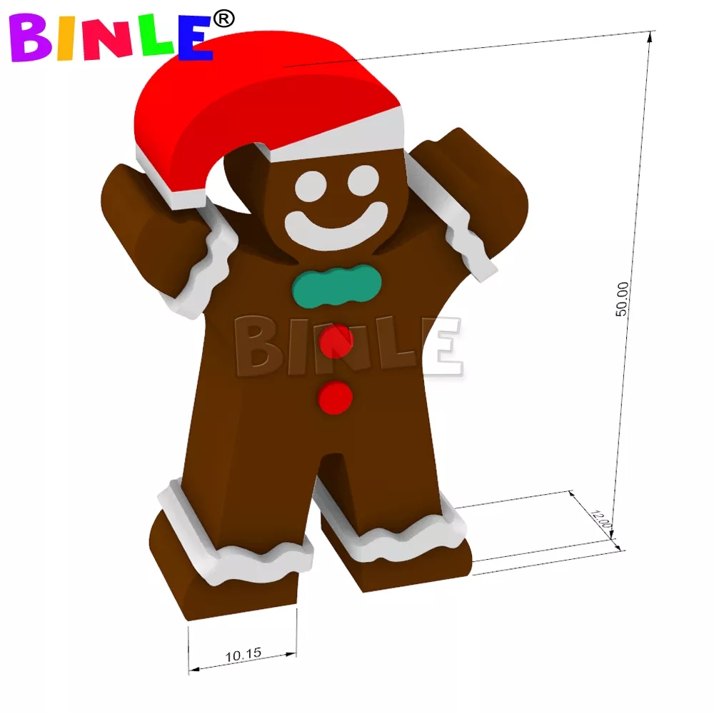 8meters Giant Inflatable Gingerbread Man Holiday Event Cartoon Doll Christmas Mascot Lovely Outdoor Decorations