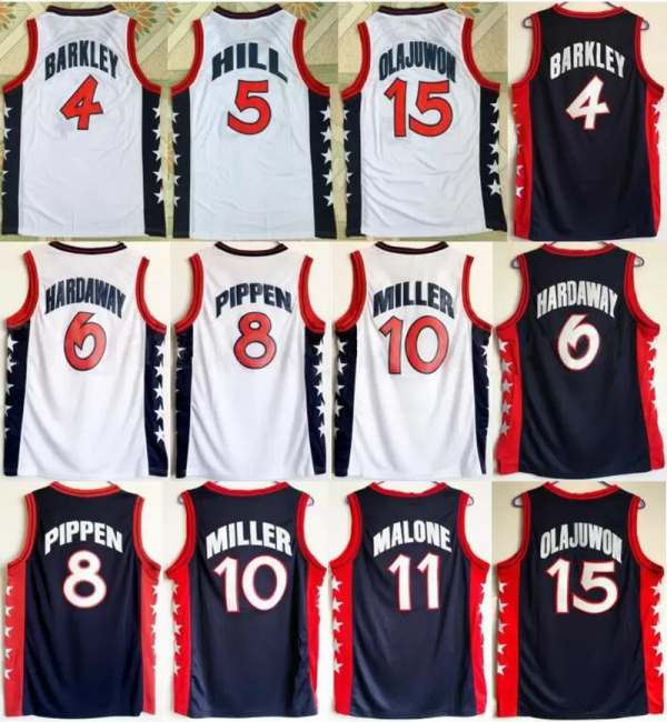 199 6 Dream US Team Basketball Jersey Hakeem Olajuwon Jersey Penny Hardaway Charles Barkley Reggie Miller Scottie Pippen Grant Hill Karl Malone Jerseys Men, Colour 1
199 6 Dream US Team Basketball Jersey Hakeem Olajuwon Jersey Penny Hardaway Charles Barkley Reggie Miller Scottie Pippen Grant Hill Karl Malone Jerseys Men, Colour 1