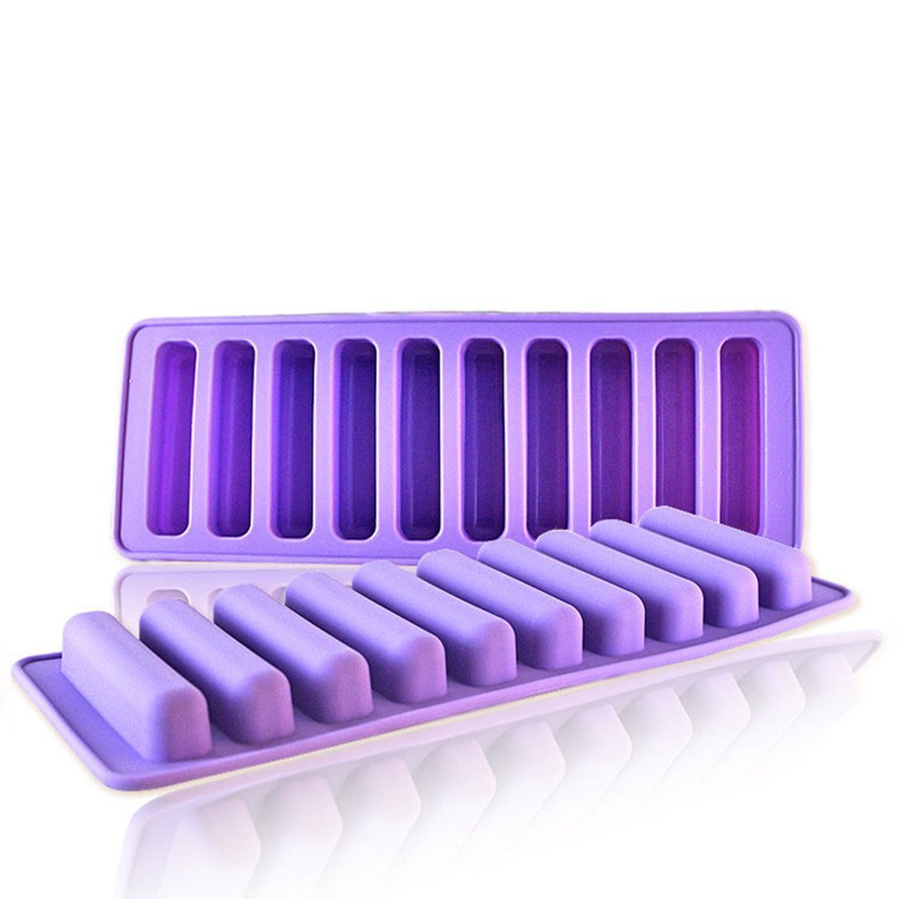 10 Grids Long Strip Shape Silicone Chocolate Mold Load For Homemade Diy Baked Cake Muffin Shape Ice Cube drawer