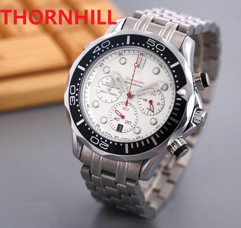 Mens Full Functional Stopwatch 43mm Watch Fine Stainless Steel Sapphire WristWatches Super luminous montre de luxe, As pic
Mens Full Functional Stopwatch 43mm Watch Fine Stainless Steel Sapphire WristWatches Super luminous montre de luxe, As pic