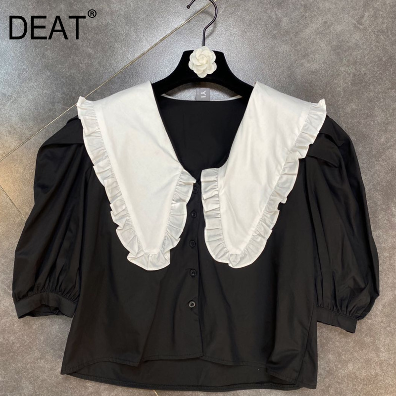 Women Shirt Turn-down Collar Long Sleeve Fashion Spring Summer Ladies Cute Puff HR424 210525, White
Women Shirt Turn-down Collar Long Sleeve Fashion Spring Summer Ladies Cute Puff HR424 210525, White