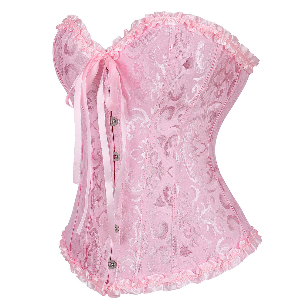 Plus Size Brocade Corset Top with Floral Embroidery Elegant Overbust Bodice for Special Occasions Wedding or Parties XS-6XL
