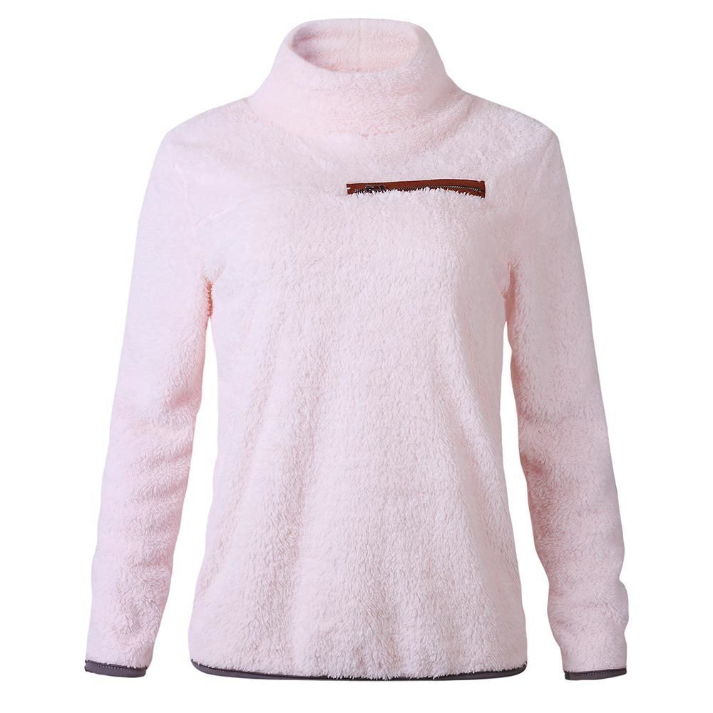 Women Faux Fur Fluffly Turtleneck Sweatshirts Autumn Casual Teddy Hoodies Warm Thicken Tops Coats Fashionable 210428