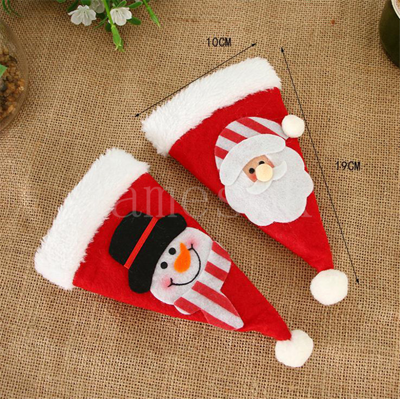 Christmas Hat Cutlery Bag Candy Gift Bags Cute Pocket Fork Knife Holder Table Dinner Decorative Tableware DD301
Christmas Hat Cutlery Bag Candy Gift Bags Cute Pocket Fork Knife Holder Table Dinner Decorative Tableware DD301