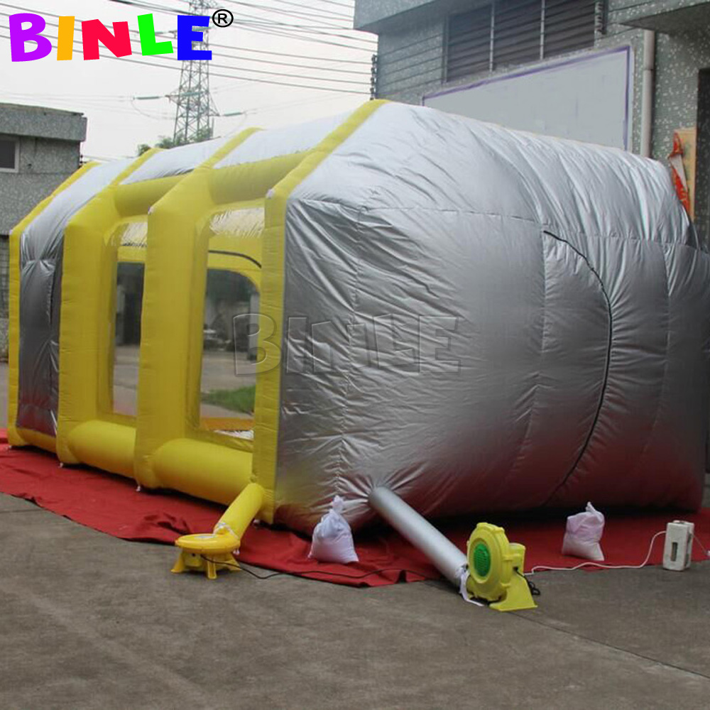 Full set 8x4x3m grey/white/blue/Yellow/purple Inflatable Spray Paint Baking Booth Giant Car Painting room Cabin tent for sale