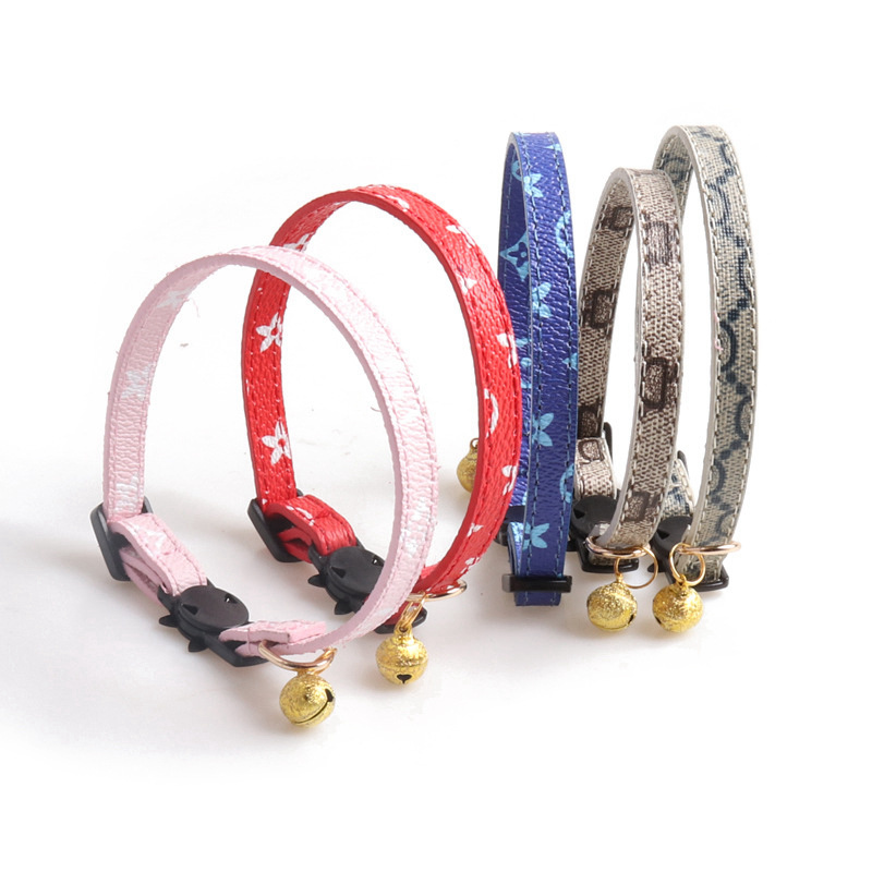 8 Colors Fashion urious Cat Dog Collar Breakaway with Bell Adjustable Safety Kitty Kitten Set Small Designer Dogs Pet Collars Party Vacation Pink