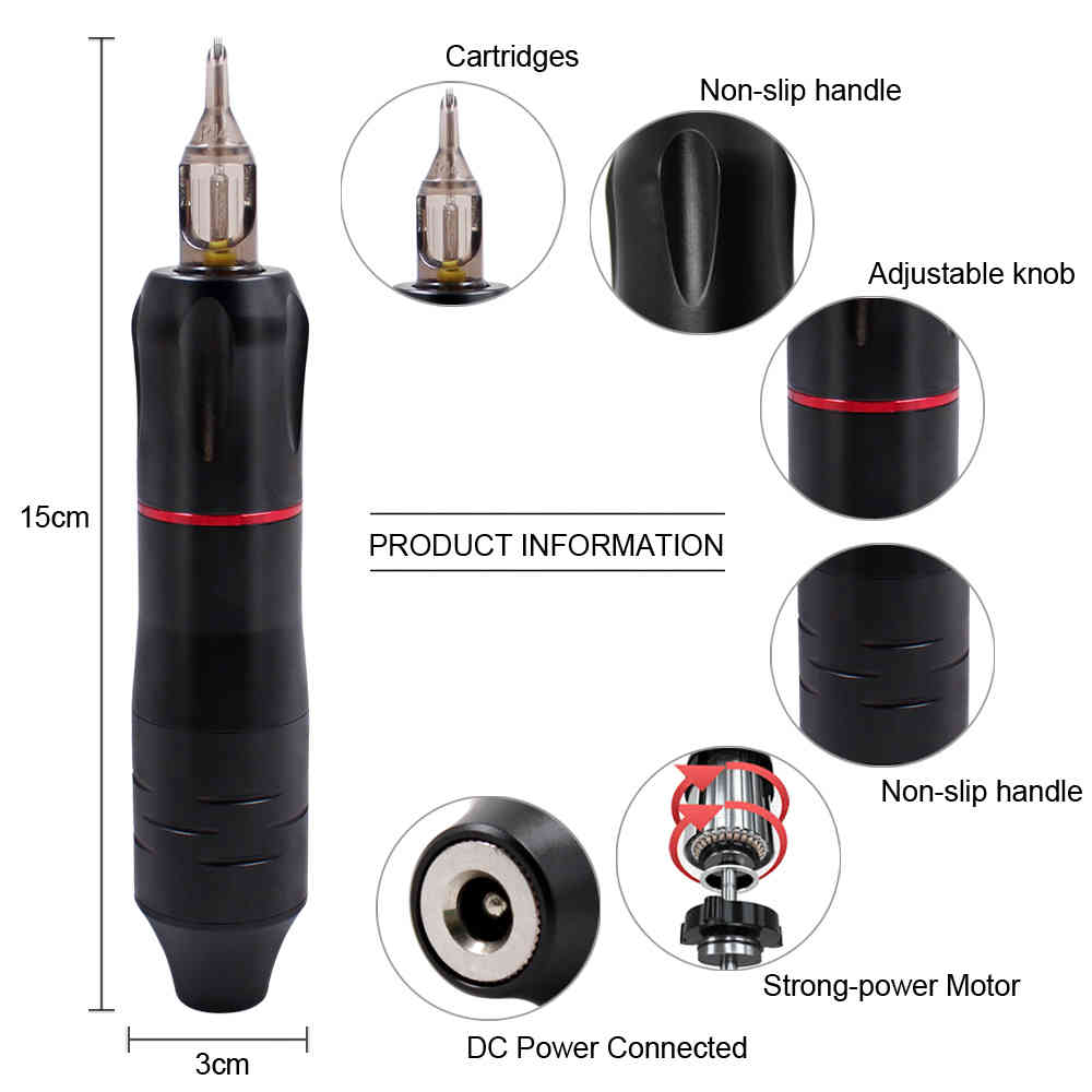 Rotaty Tattoo Pen Machine Tattoo Gun Eyebrow Permanent Makeup Machine for Tattoo Beginner and Artist RU/US Warehouse 210324