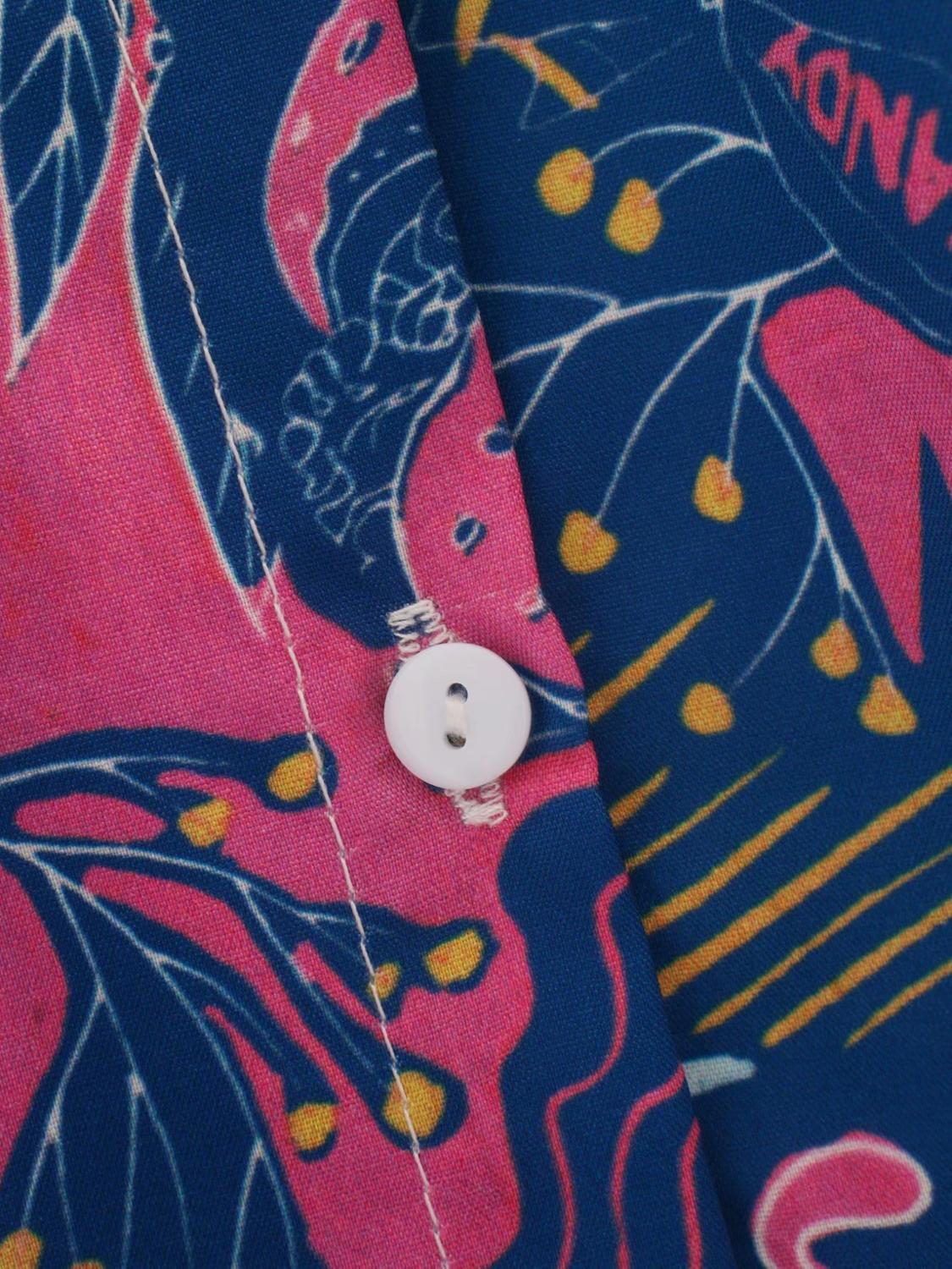 Fun Printed Short-sleeved Lapel Harajuku Short Single-breasted Women's Shirt Summer Style Graffiti Bow Chic Female Tops 210507