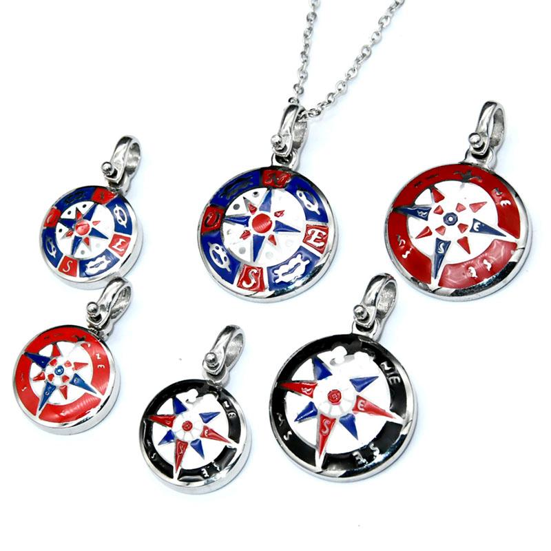 Pendant Necklaces 316L Stainless Steel Round Pendente Collana Blue Black Red Enamel Compass Satr Necklace For Sailor Mariner Jewelry
Pendant Necklaces 316L Stainless Steel Round Pendente Collana Blue Black Red Enamel Compass Satr Necklace For Sailor Mariner Jewelry