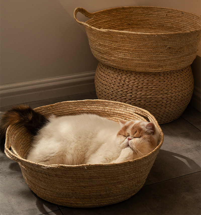 Cat Bed Rattan four-season Universa Cat Bed Summer Coo Nest Pet Cat pies Cattai Woven House Nest
Cat Bed Rattan four-season Universa Cat Bed Summer Coo Nest Pet Cat pies Cattai Woven House Nest