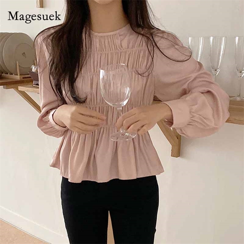 Autumn Puff Long Sleeve Elegant Female Tops Chiffon Shirt Women Office Lady Pleated O-Neck Blouse 11020 210518, Black
Autumn Puff Long Sleeve Elegant Female Tops Chiffon Shirt Women Office Lady Pleated O-Neck Blouse 11020 210518, Black