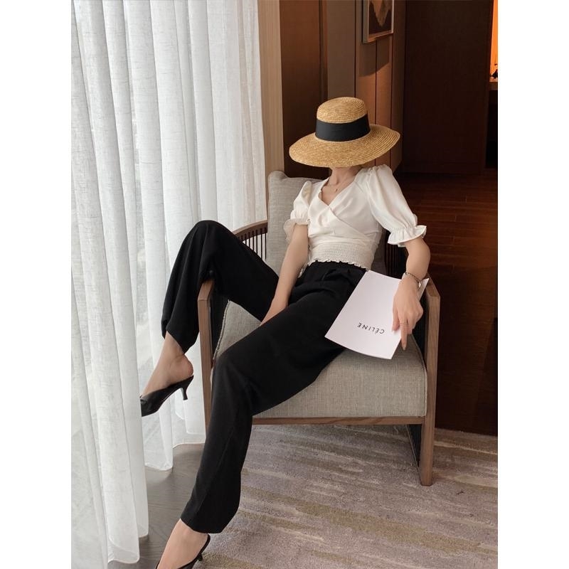 spring summer woman Long Pant Female High Waist Solid Straight Trousers Large Size Casual pants 210510