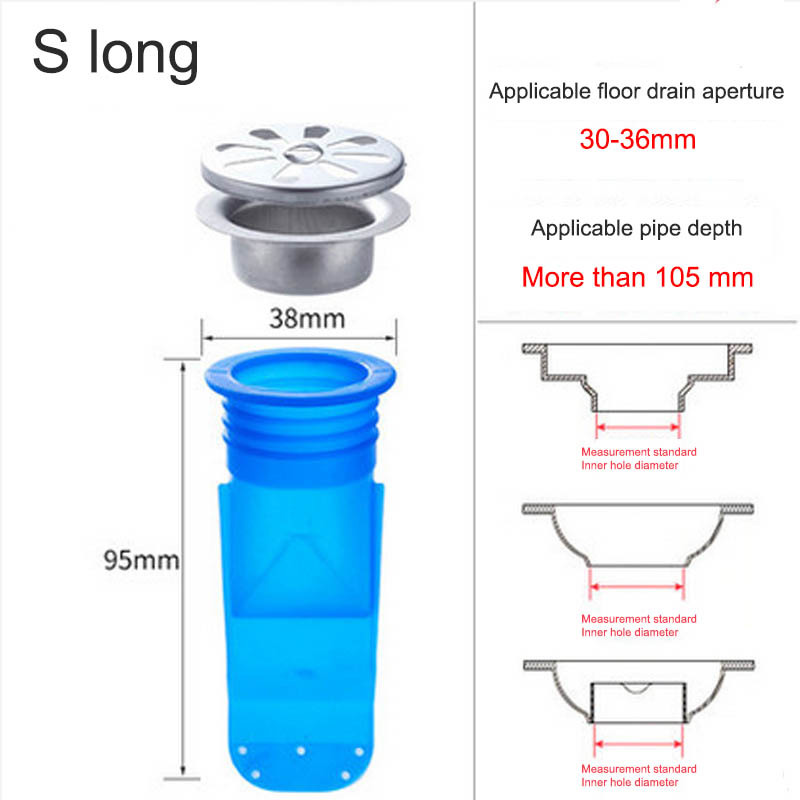Floor Drain Core Stainless Steel Cover Kitchen Gadgets Round Deodorant Anti-odor Pest Control Silicone Sewer Accessories