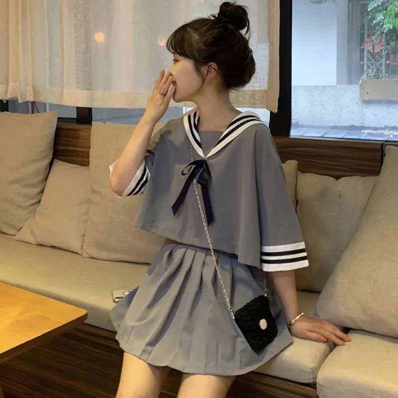 summer Uniforms Japanese JK Sweet Sailor Suit Harajuku High Waist Pleated Skirts+shirts set Girls Party Cosplay clothes 210517, Pink
summer Uniforms Japanese JK Sweet Sailor Suit Harajuku High Waist Pleated Skirts+shirts set Girls Party Cosplay clothes 210517, Pink