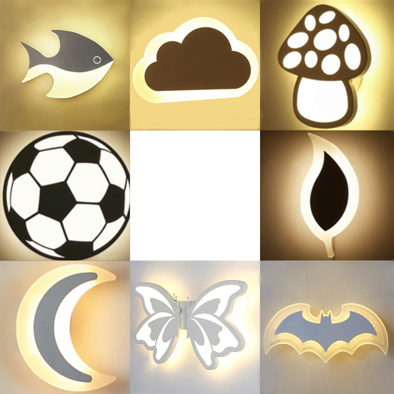 Creative LED bedside wall lamp modern minimalist children's room acrylic home decoration bedroom art corridor lamp