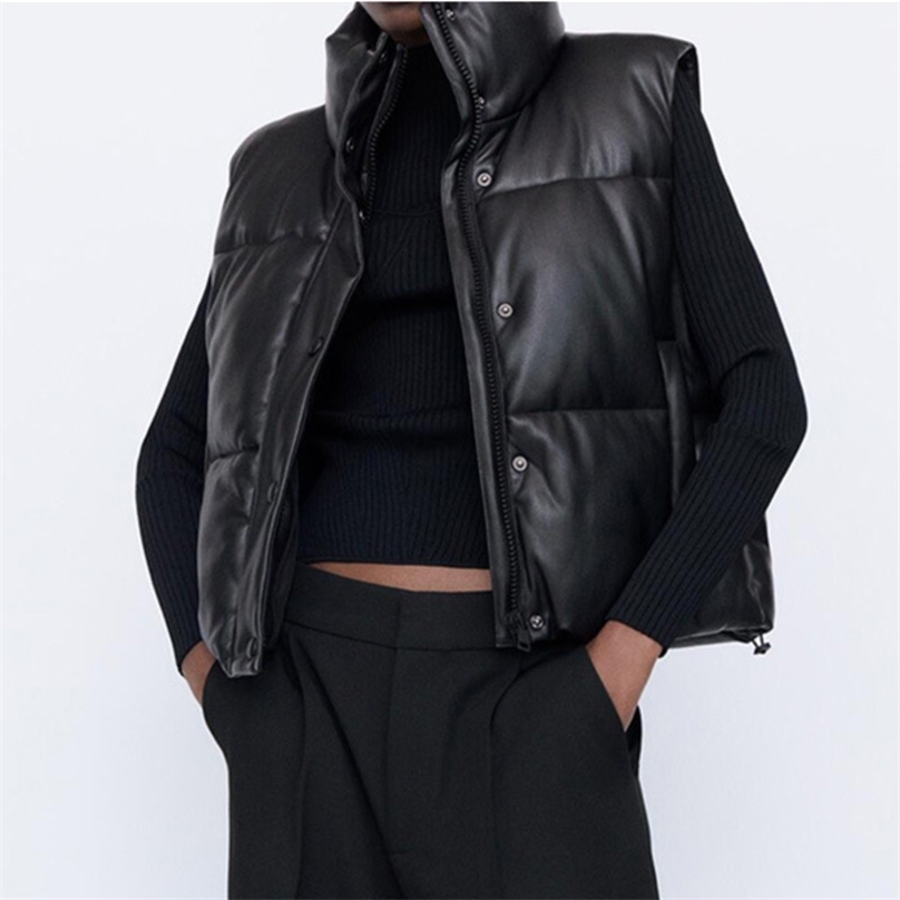 Black Parka Vest Women's Waistcoat Winter Jacket Sleeveless Stand Collar Adjustable Hem PU Leather Women Coat 211018, Long sleeve jacket
Black Parka Vest Women's Waistcoat Winter Jacket Sleeveless Stand Collar Adjustable Hem PU Leather Women Coat 211018, Long sleeve jacket