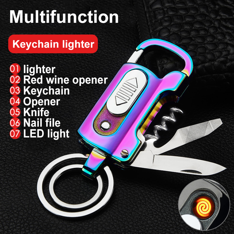 Mutifunction Creative ighter Cigarette Rechargeabe Eectronique Knife Eectronic Tungsten Turbo Usb ighters Keychain Opener
Mutifunction Creative ighter Cigarette Rechargeabe Eectronique Knife Eectronic Tungsten Turbo Usb ighters Keychain Opener